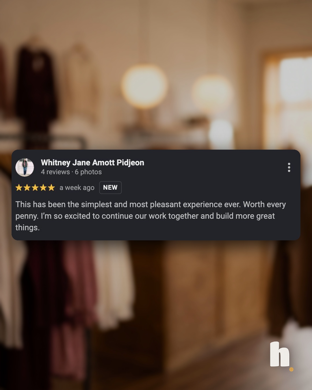 Google review from Whitney of Saddle & Sage, five stars.